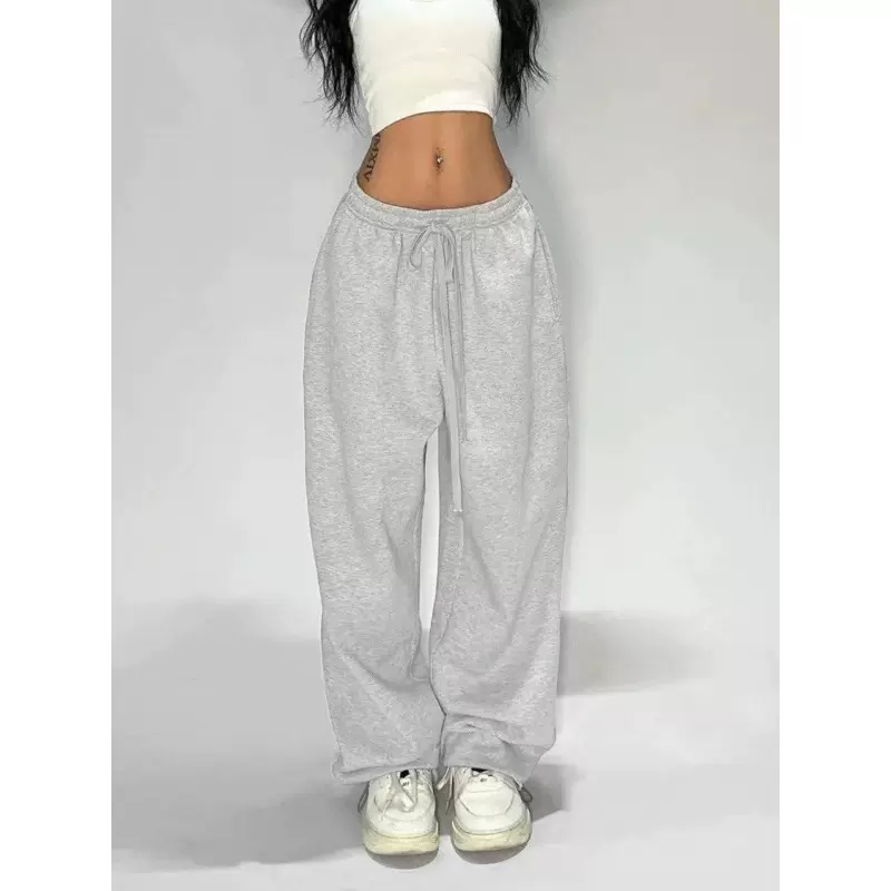 y2k美式嘻哈复古休闲裤爵士街舞运动卫裤宽松潮流街头阔腿长裤子