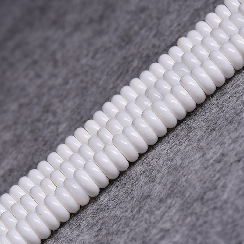 DIY手工配件 天然白贝隔珠 盘珠半成品 白贝隔片 扁珠批发|ru