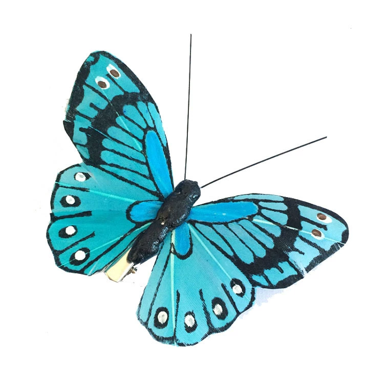Handmade feather material manufacturers direct selling feathers butterfly simulation butterfly wedding decoration 9cm