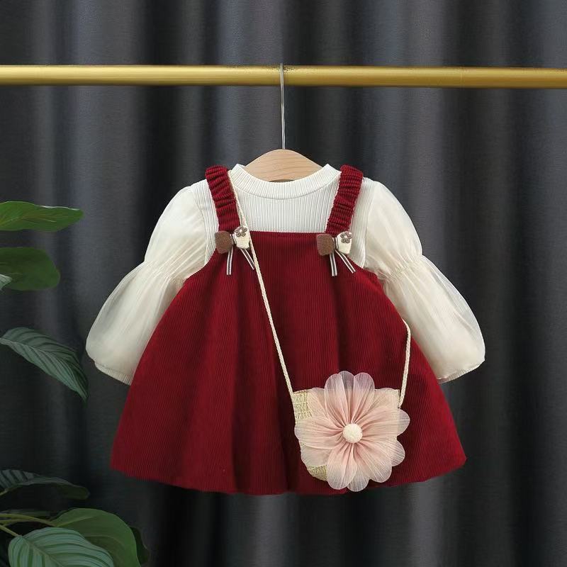 3426 Autumn Girls Dress New Style Baby Girl Spring and Autumn Korean Style Skirt Children's Princess Skirt