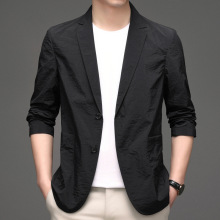 新款男士小西装外套青年春夏季新款薄款透气冰丝衣休闲西服