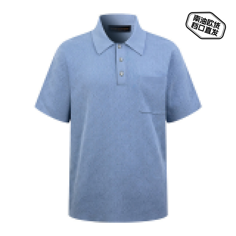 26 Nanyou Summer Full-Print Mesh Polo Shirt for Men and Women, Jacquard Pattern Polo Shirt, Lightweight, Drapey, Quick-Drying