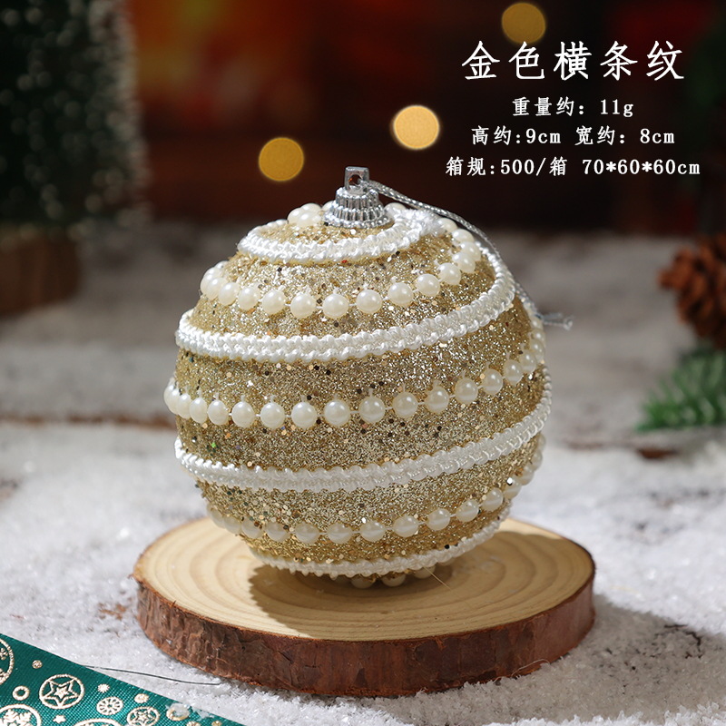8cm bola de Navidad decoración de árbol de Navidad colgante de bolas de colores colgante colgante de Navidad decoración de Navidad accesorios de decoración