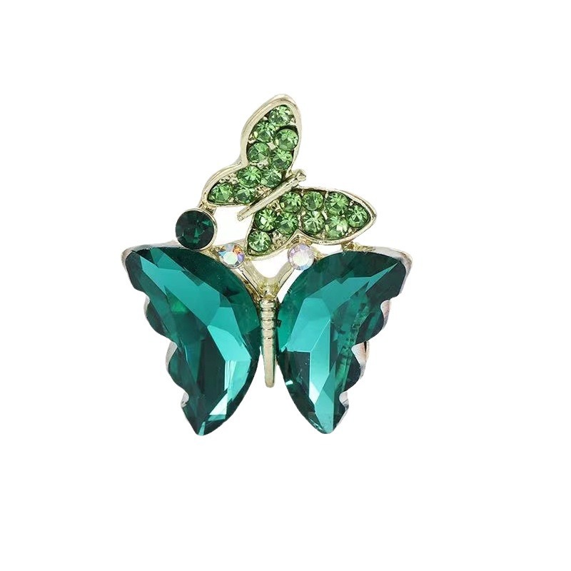 Double Butterfly Brooch For Women Elegant Crystal Accessory_voghion.com