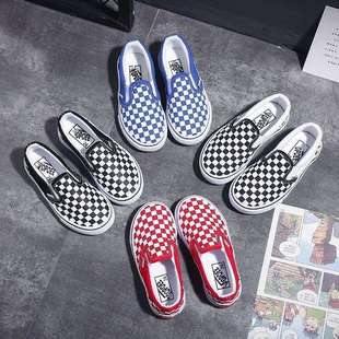 Opoee Kidsren's Canvas Shoes Slip-On Checkerboard Girls' Slip-On Boys' Shoes Lazy Shoes Toddler Indoor Shoes