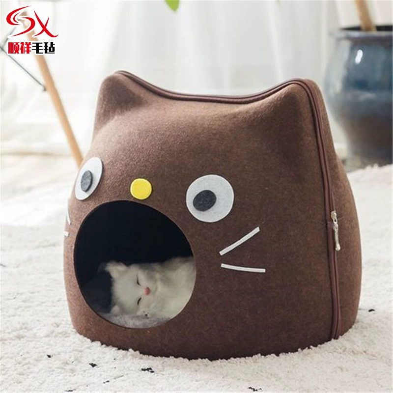 Производитель в наличии Войлок Яйцо кошачье гнездо Новое дышащее полузакрытое кошачье гнездо собачье гнездо войлочное гнездо для домашних животных