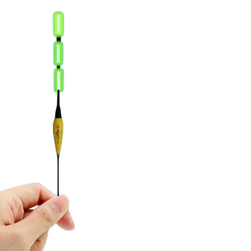 Shallow water crucian carp float bite hook changes color day and night, luminous float eye-catching thick white strips special float for wild fishing crucian carp float