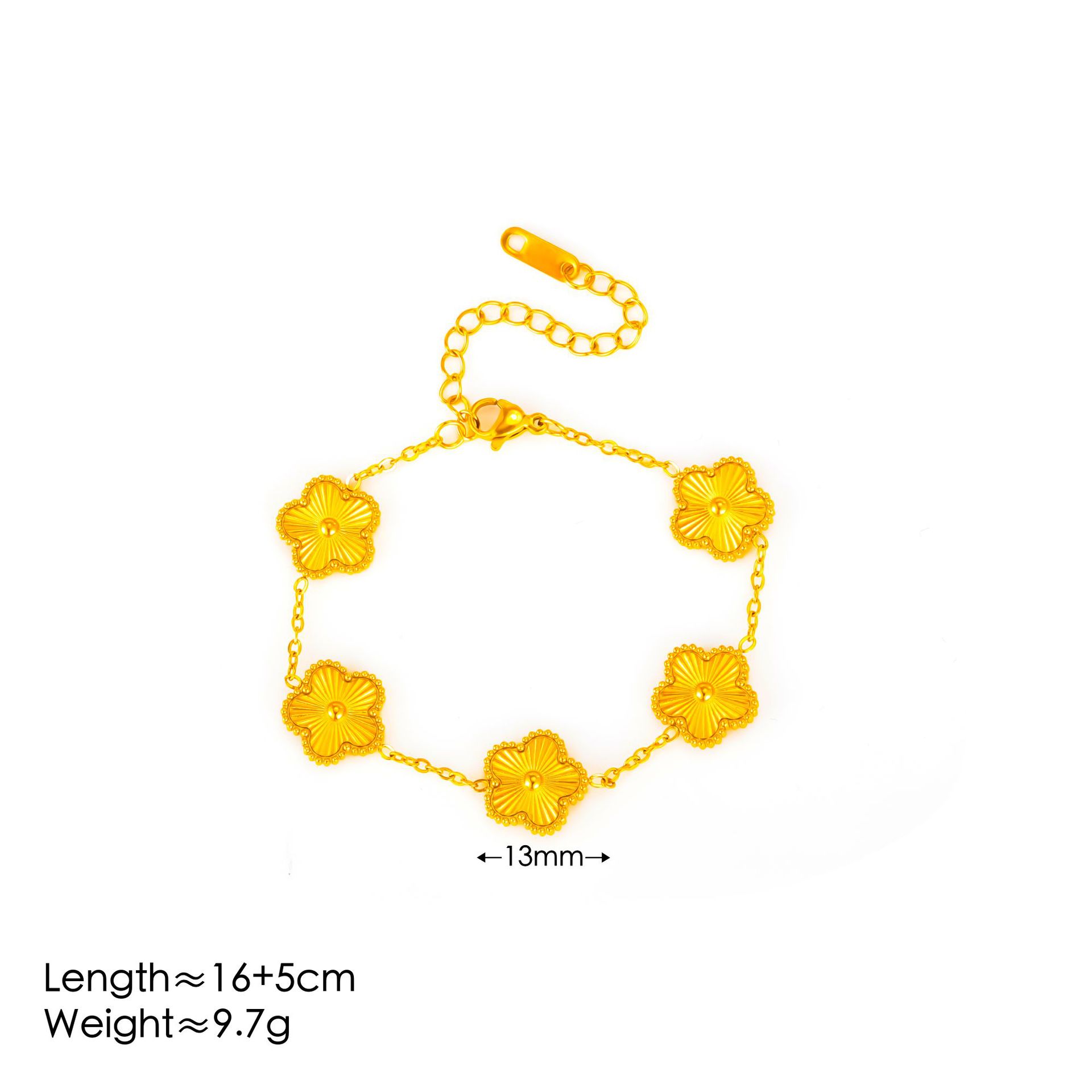 Simple elegante traje de la joyería de La Flor de cinco hojas trébol láser titanio acero ciruela flor moda todo partido en línea rojo joyería de moda