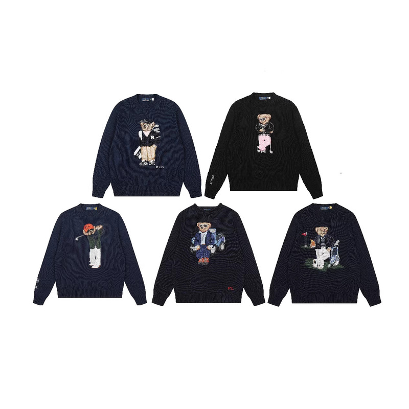 25 Autumn New RL Ralph Lauren Rugby Bear Intarsia Embroidery Round Neck Long Sleeve Knit Sweater 25 Autumn New RL Ralph Lauren Rugby Bear Intarsia Embroidery Round Neck Long Sleeve Knit Sweater