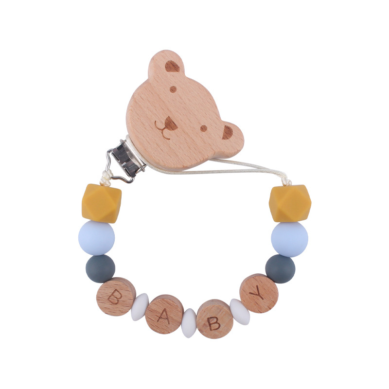 Bebé suministros dibujos animados animal haya chupete clip creativo bebé DIY nombre mordedura pegamento molar chupete cadena