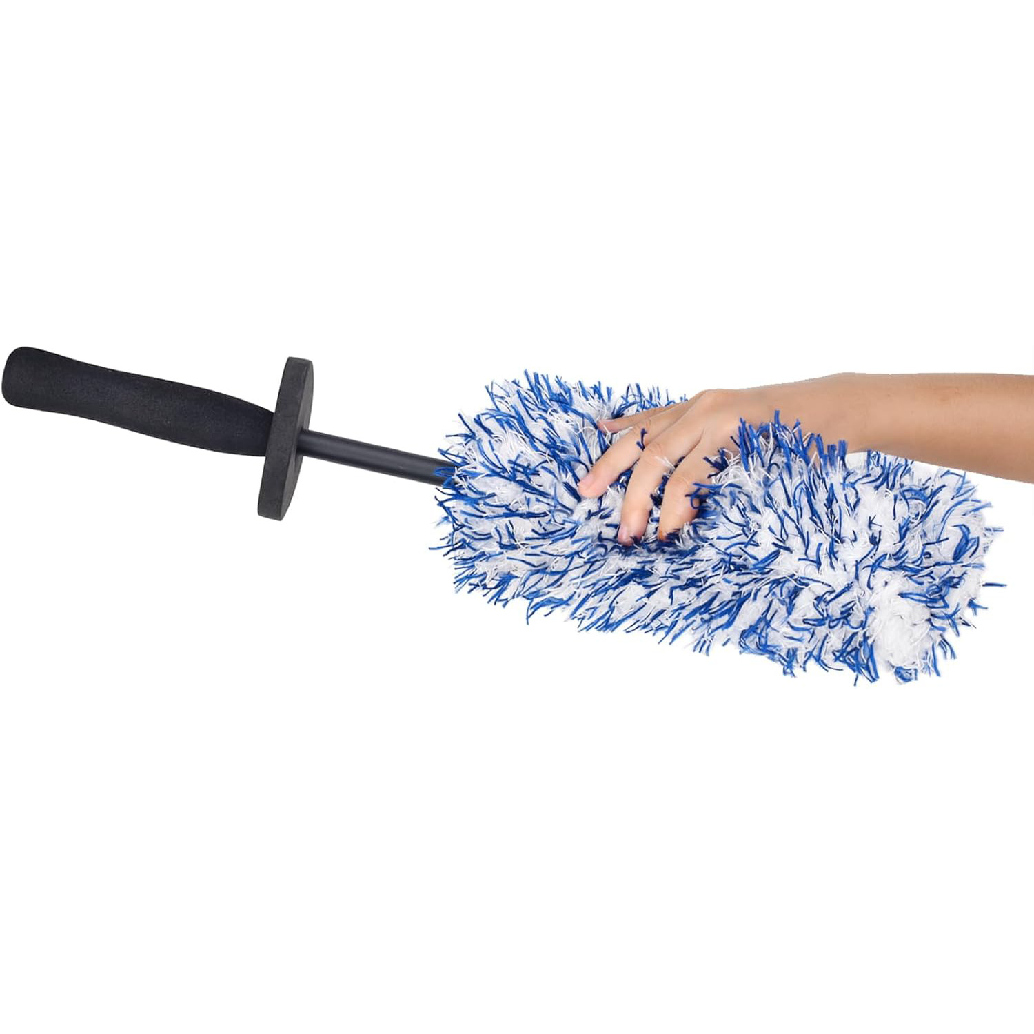 Microfiber Twisted Long-Handled Tire Brush Car Wash Tool Decontamination Dust Duster Plush Car Wheel Hub Cleaning Brush