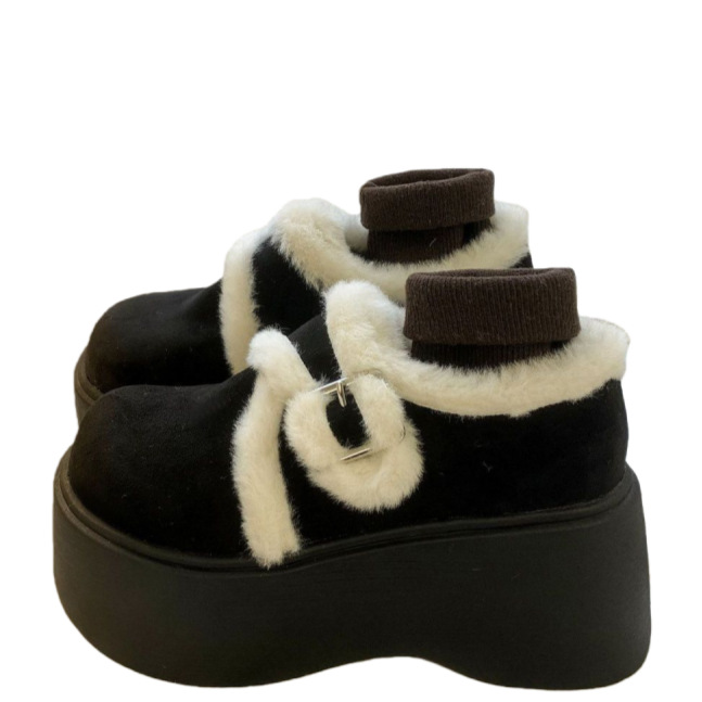 Pequeños muffins botas de boccan de fondo grueso para mujeres 2026 cuatro temporadas nuevas botas de nieve cálidas y zapatos de algodón de pelusa image 6