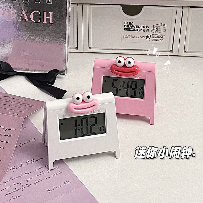 (2개) 타이머 빛나는 디지털 시계 데스크 시계를 배우는 학생들을위한 귀여운 미니 알람 시계 높은 색상 가치 데스크탑 알람