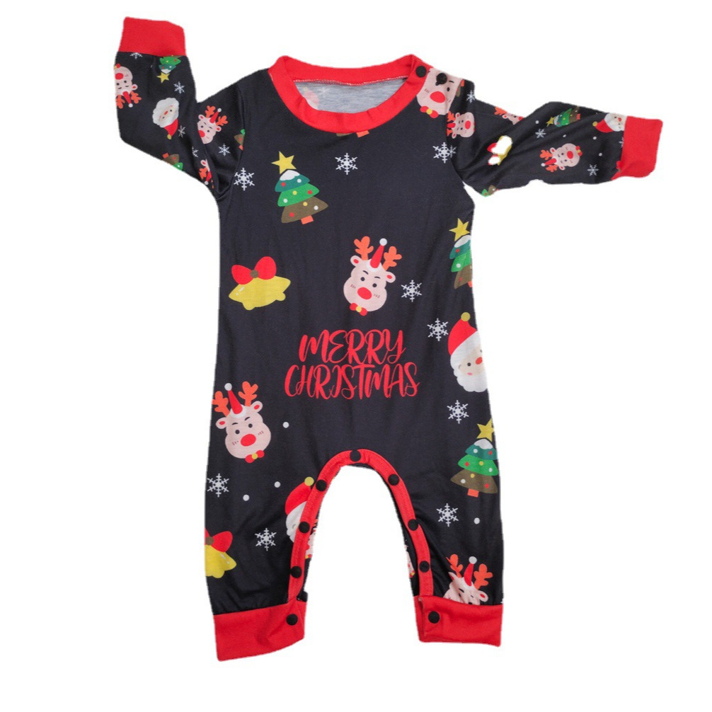Christmas Family Baby Boys and Girls Baby with dog Eualphabetic Christmas Family pajamas_voghion.com