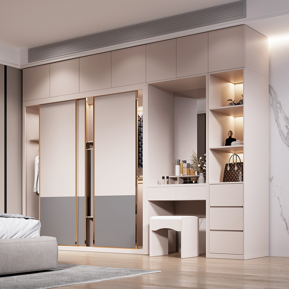 Push sliding door Wardrobe Household bedroom Modern simplicity door…