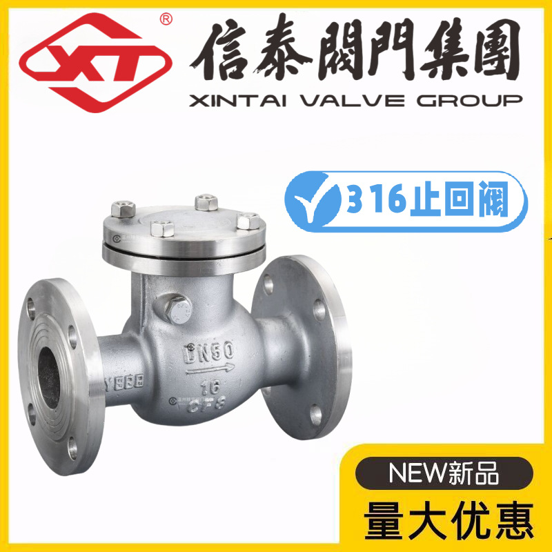 XT上海信泰阀门316不锈钢法兰止回阀H44W/H-10/16/25/40/64/100R