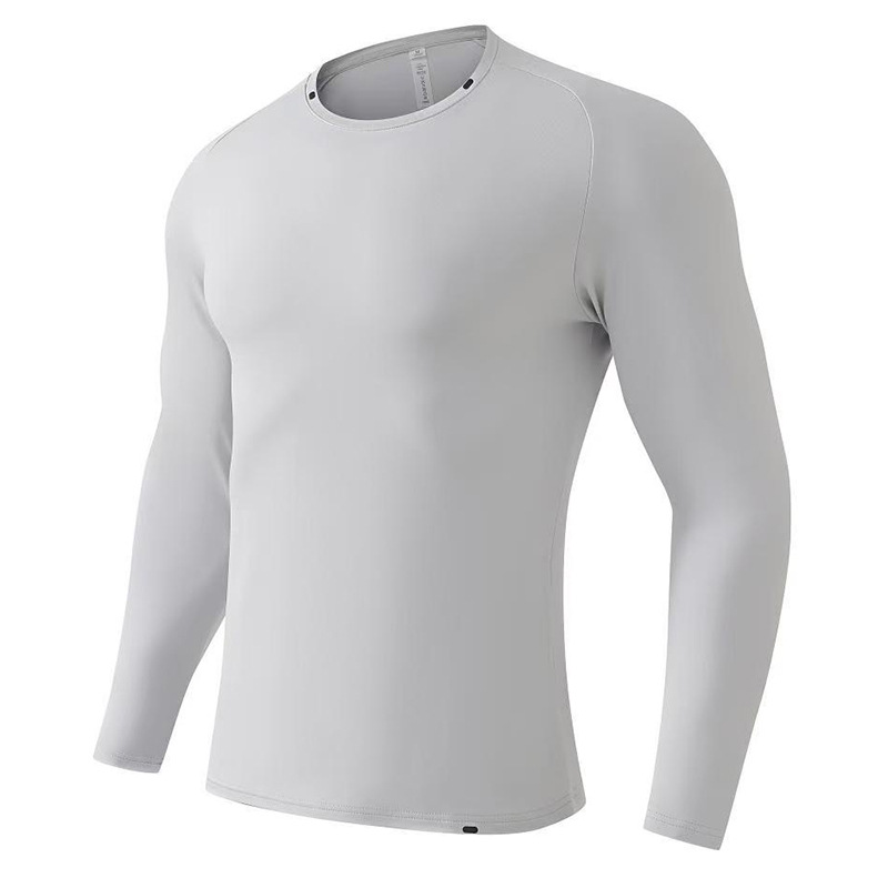 Autumn New Long-Sleeved Sports T-Shirt European and American Amazon Men's Quick-Drying Running Fitness Casual Wear Training Top