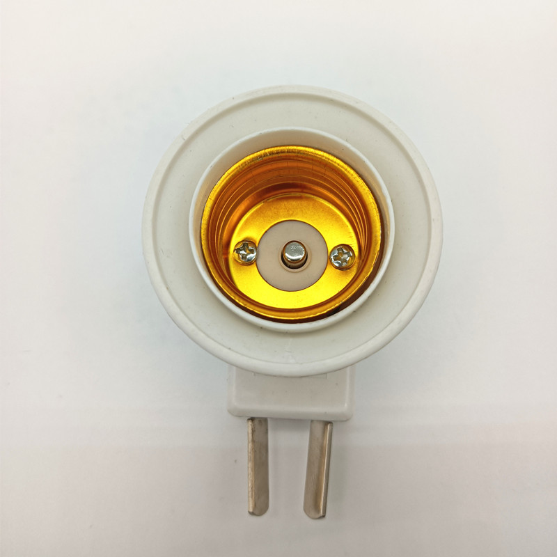 E27 base white smoking pipe lamp holder with switch, wall-mounted socket adapter, plug-in head rotating lamp holder
