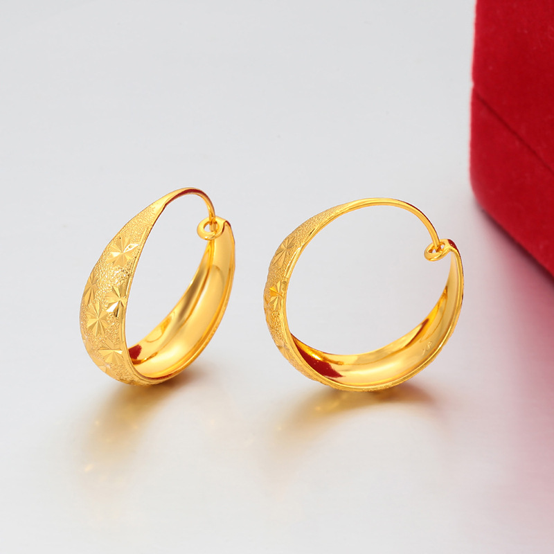 Xuping joyería de moda aleación de cobre chapado 24k aretes de flores de color lujoso ligero aretes de oro personalizados