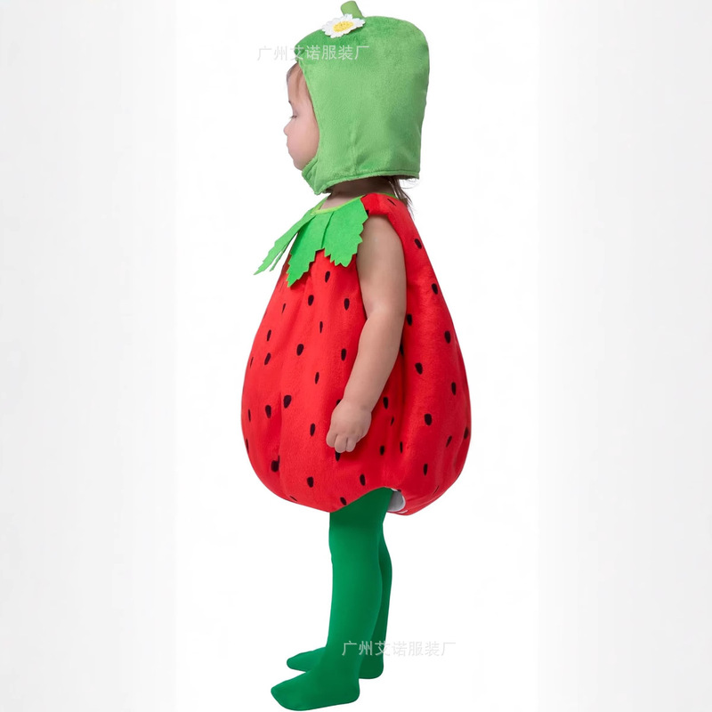 Halloween Cos Costume Cute Sweetheart Strawberry One-Piece Suit Stage Christmas Baby Fruit Costume