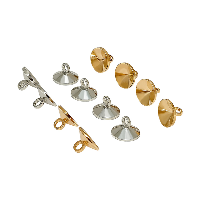Electroplated Copper Needleless Sheep's Eye Cap DIY Handmade Jewelry Accessories Bead Tray Pearl Cap Round Pendant