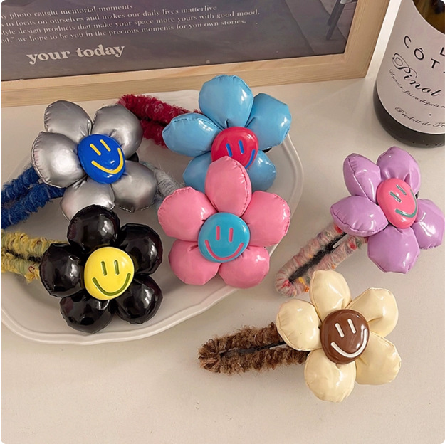 Mellard flores de boca de pato temperamento versátil cabeza trasera cabello de cabello de alta sensación de cabello de otoño y invierno