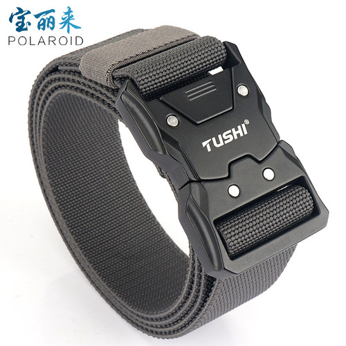 New Tactical Buckle Men's Elastic Elastic Belt Workwear Outdoor Training Versatile Belt Quick Release Pants Belt Wholesale