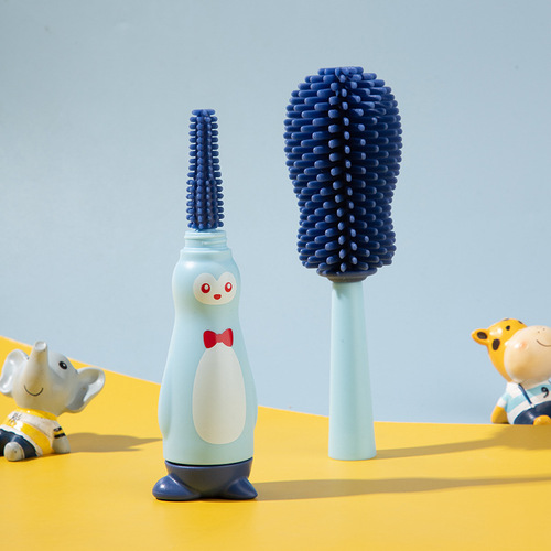 Aiduqi Multi-functional Bottle Brush, 3-in-1 Nipple Brush, Straw Brush, Silicone Bottle Brush, Cup Lid Gap Cleaning Brush