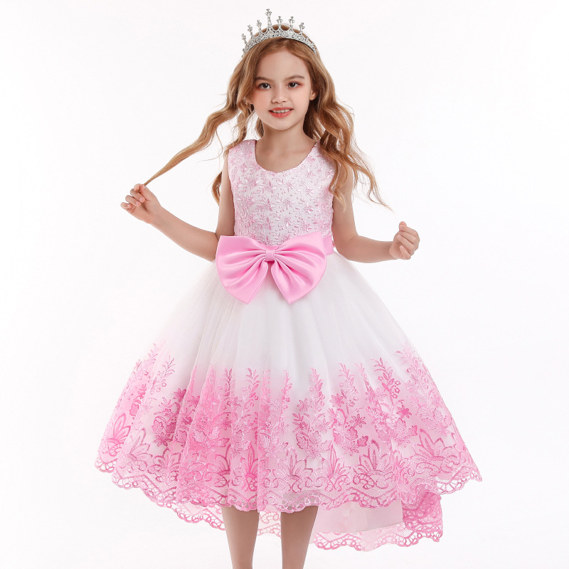 Children's princess dress, 2021 spring new model, flower child wedding dress, host piano performance outfit, performance dress