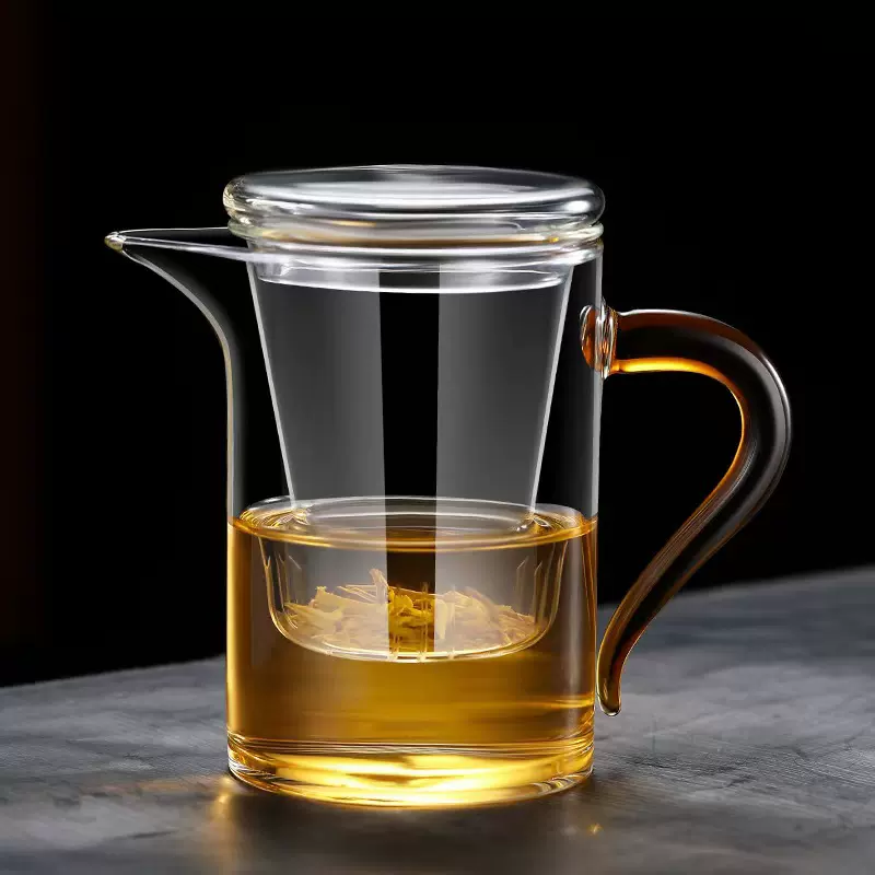 耐高温加厚泡茶壶围炉煮茶水分离杯办公玻璃杯耐热功夫茶具公杯壶