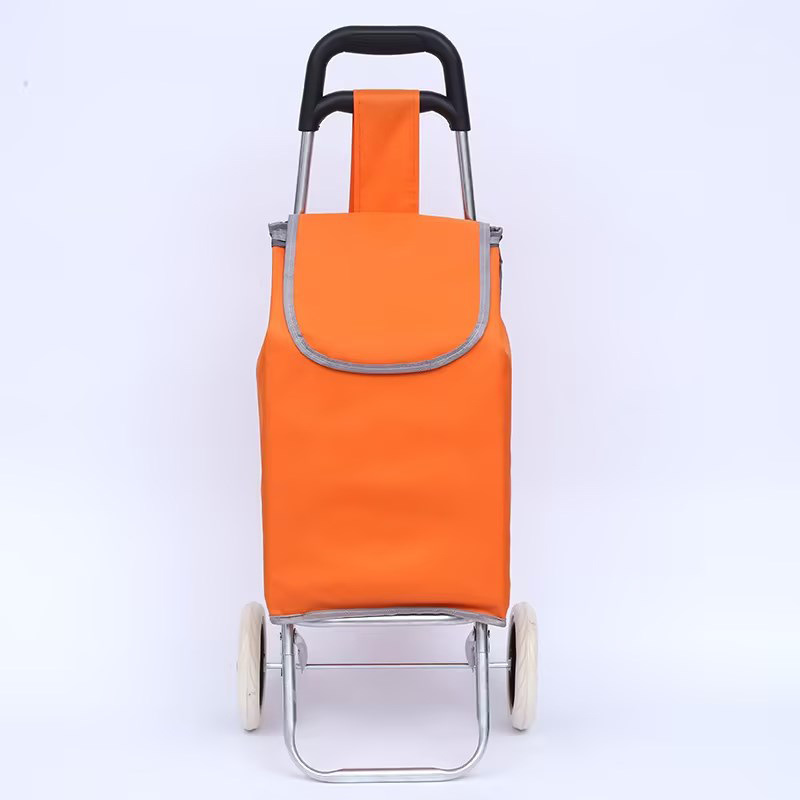 Carrito de compras plegable de tela Oxford impermeable, con ruedas para subir escaleras y espacio publicitario