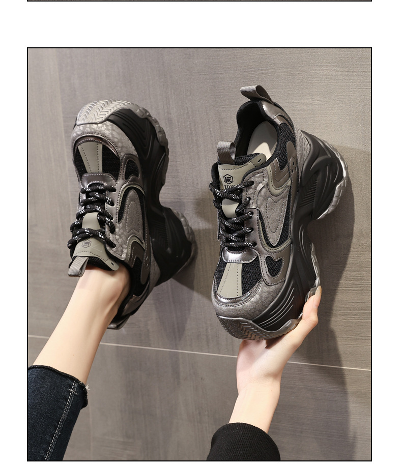 Giày sneaker nữ đế dày độn cao bên trong dáng nhỏ — Màu be chi tiết 16