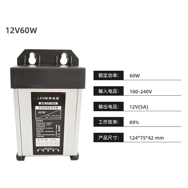12v60w rainproof