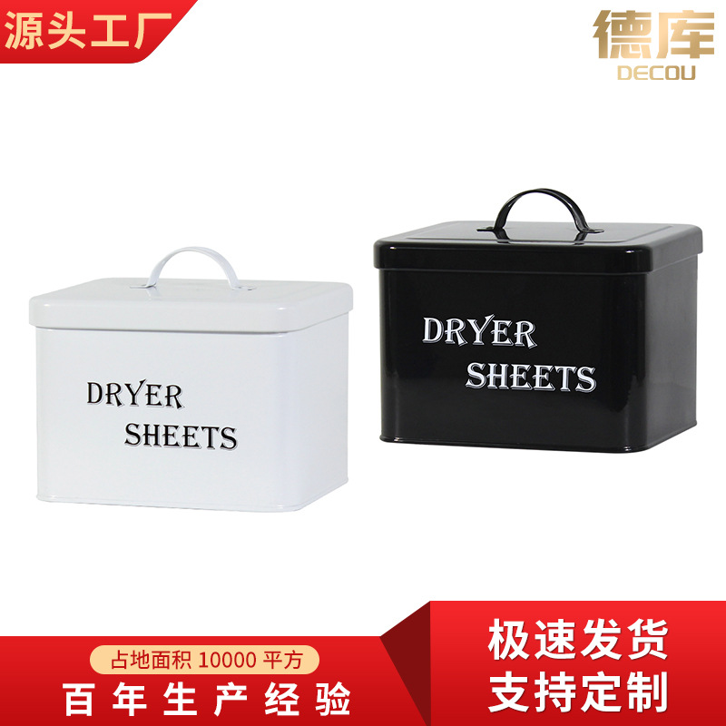 Lugar de fábrica Amazon caja cuadrada de hierro sellada caja de almacenamiento lavandería simple de alta calidad cuentas de condensado de lavandería de gran capacidad