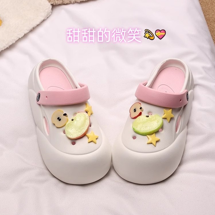 甜美可爱洞洞鞋配饰鞋扣DIY可拆卸仿真卡通苹果鞋花装饰扣配件