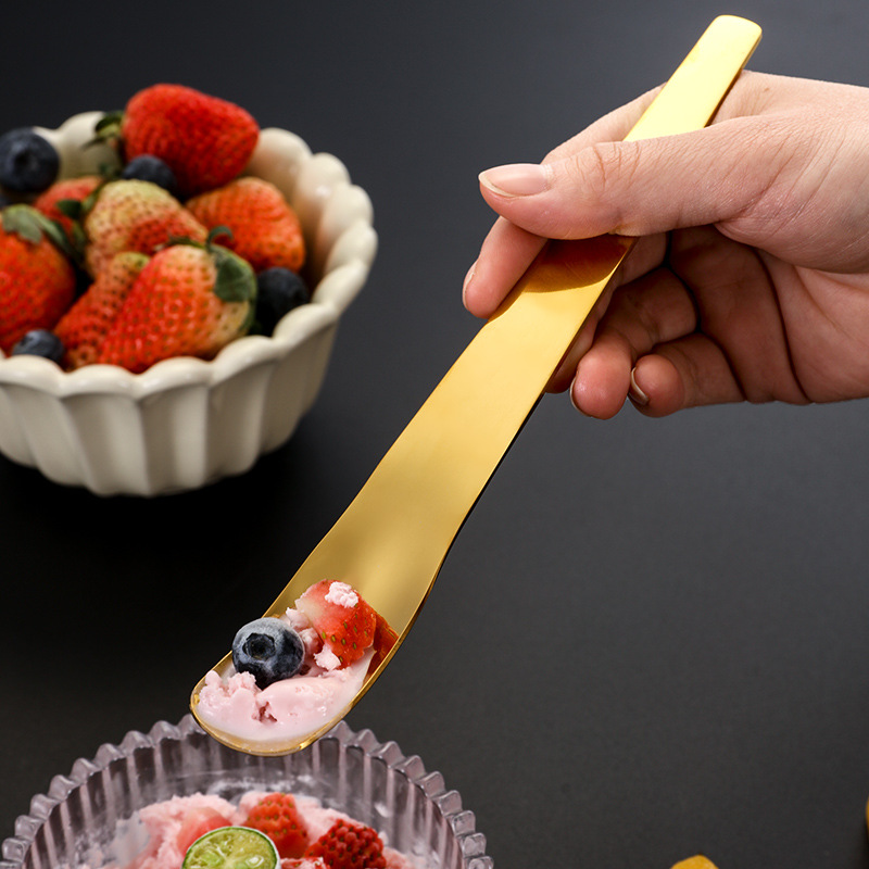 Cruz-frontera creativa 304 cuchara de acero inoxidable helado cuchara helado cabeza plana postre cuchara de mezcla cuchara de la torta