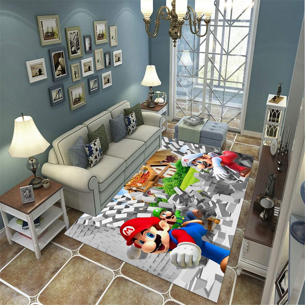 Transfronteriza generación Americana retro alfombra de moda creativa sala de estar dormitorio completo sofá alfombra de piso de montaña alfombra de piso de camping