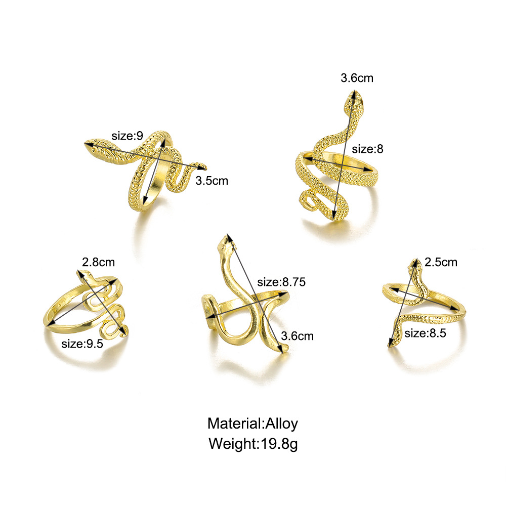 Retro Snake Alloy Plating No Inlaid Open Ring