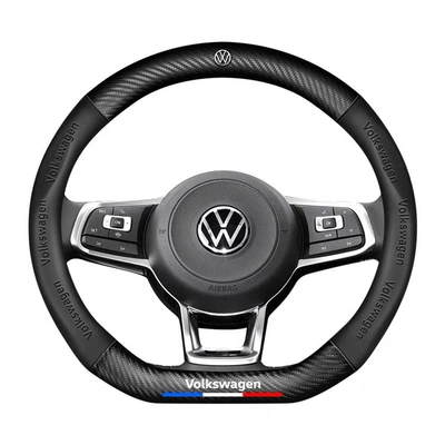 Carbon fiber embossed car logo: Steering wheel cover