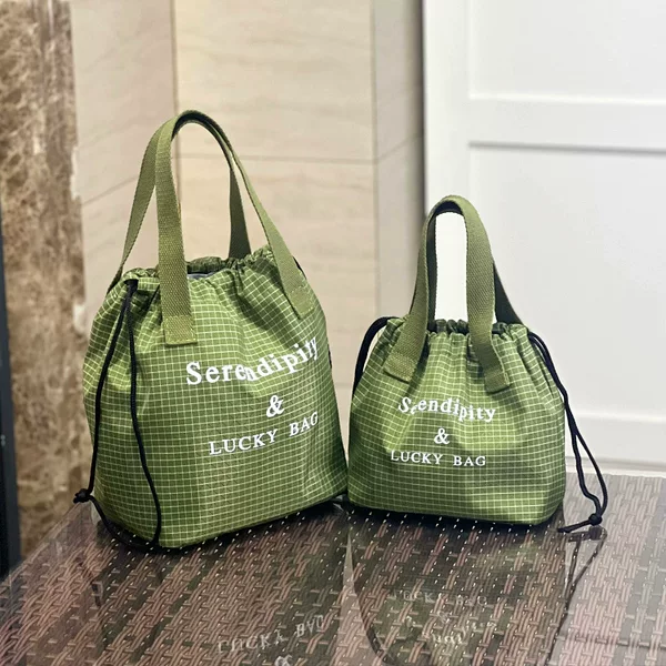 New Waterproof Drawstring Bag, Portable Insulated Bucket Bag, Commuter Lunch Box Bag, Bento Bag, Drawstring Thermos Cup Bag, Water Cup Bag