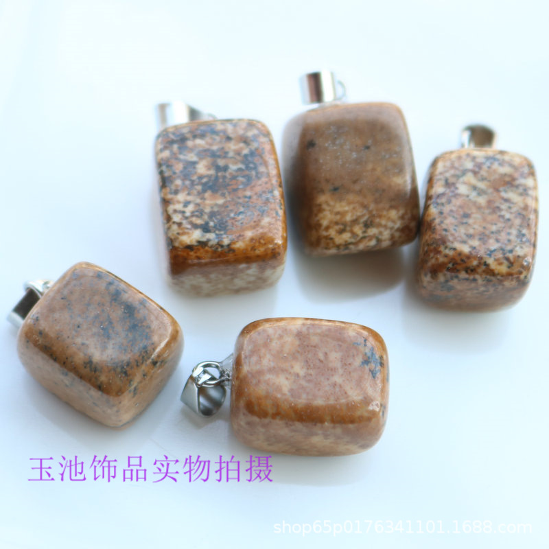 Colgante de cristal natural pequeño cuadrado rosa verde dongling ágata rojo colgante irregular pendientes collar accesorios diy