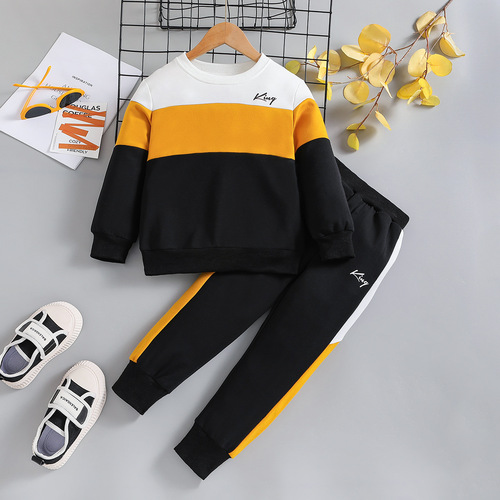 Autumn/Winter Set New Long-Sleeve Striped Two-Piece Set Fashionable and Warm