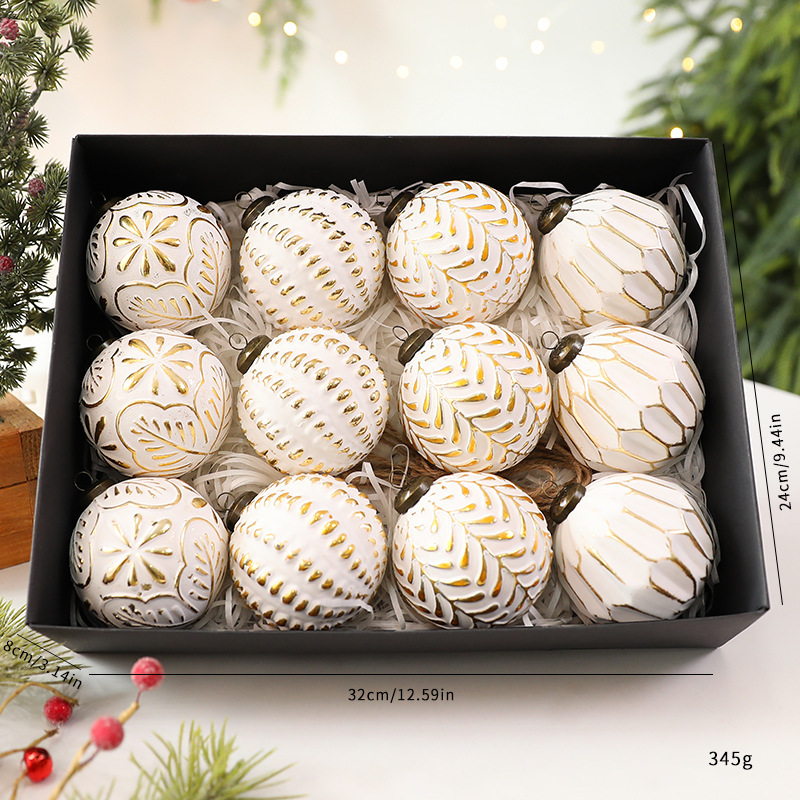 Colgante de Bola de Navidad Estilo Retro de Plástico Decorativo para Navidad y Fiestas