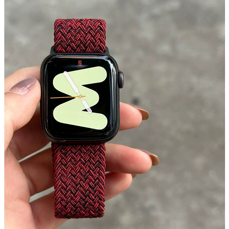 Магнитная застежка, ремешок для Apple Watch/iWatch (подходит для Apple Watch Series 9/10), летний нейлоновый плетёный ремешок