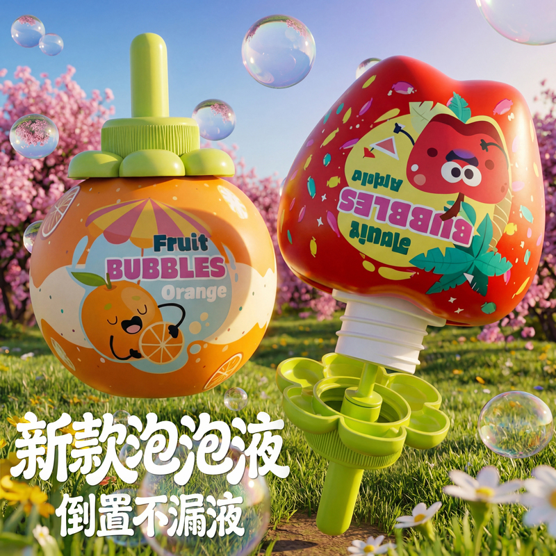Invertible No-Spill Bubble Cup Machine Toy, Bubble Blowing Handheld Stick for Children, No-Spill Bubble Liquid Refill
