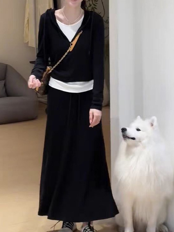 槿一 氧气套装早秋新款韩系显瘦简约宽松时尚套装女长袖气质通勤|undefined
