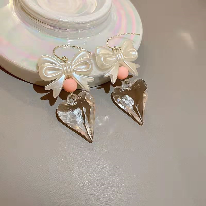 Fashionable universal earrings with bow, European style