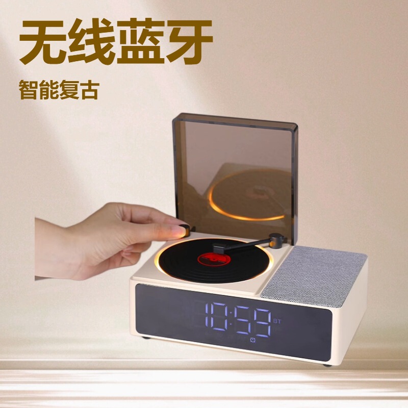 ソースファクトリーの新しいクリエイティブCDターンテーブルBluetoothオーディオ多機能ポータブルBluetoothスピーカー、ワイヤレス充電付き|undefined