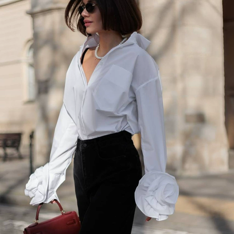 Design long-sleeve, shirt, cardigan, french style, flowered