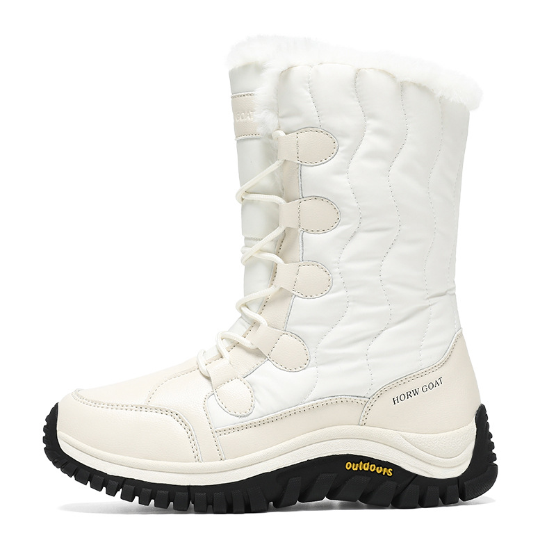 Nuevos zapatos de algodón del noreste de invierno más vello grueso botas de nieve de alto perfil para mujeres anti-deslizante al aire libre botas grandes para mujeres